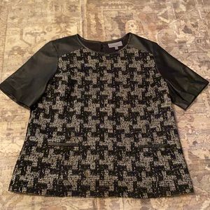 Quilted leather short sleeve top